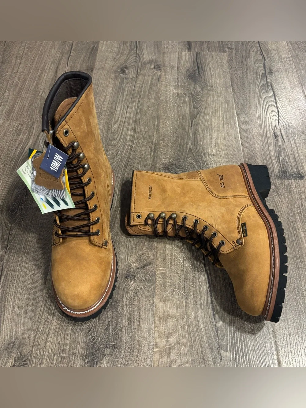 Ad Tec Logger Lace Up Work Boots Men 10 Brown Leather 9